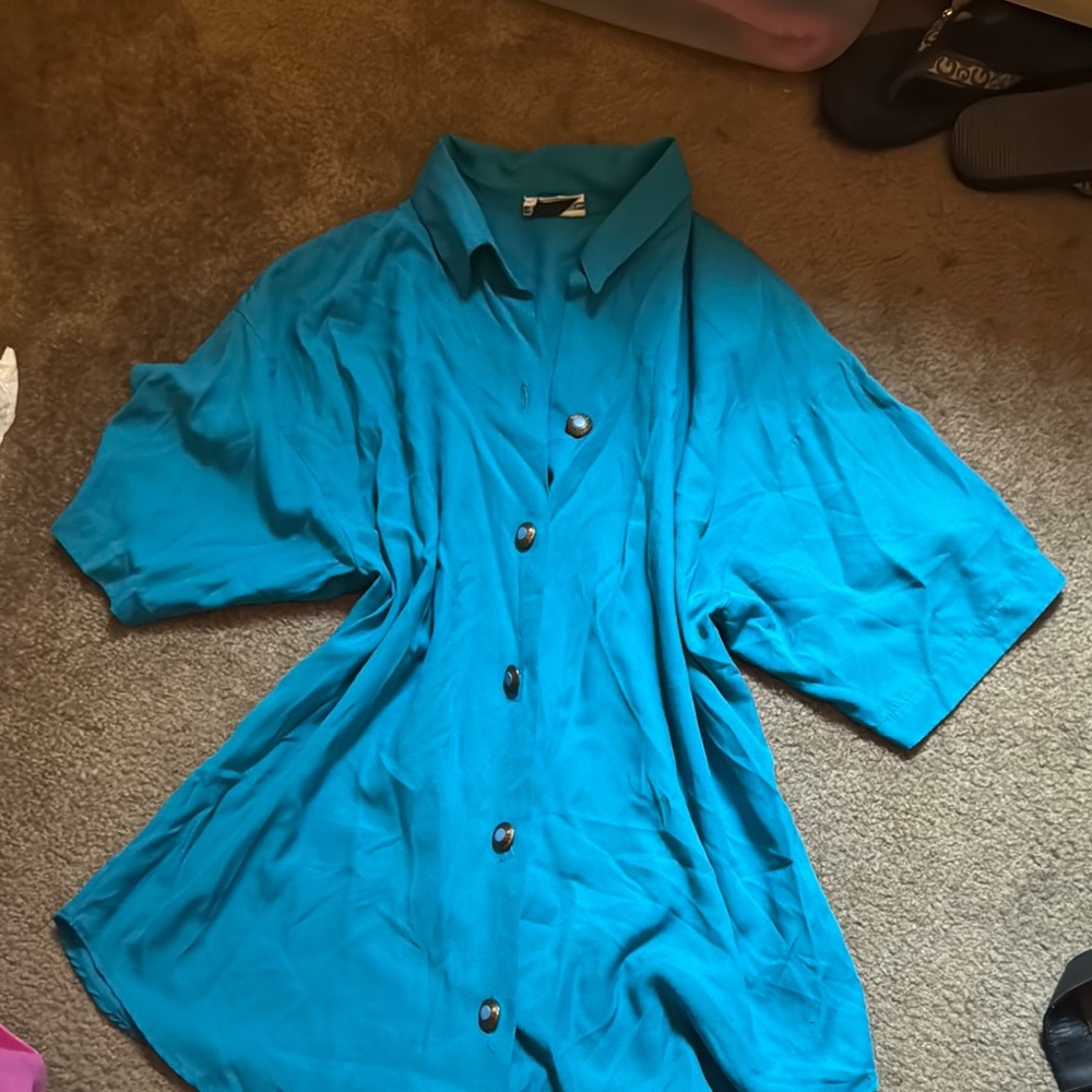 Teal Button-Up Shirt